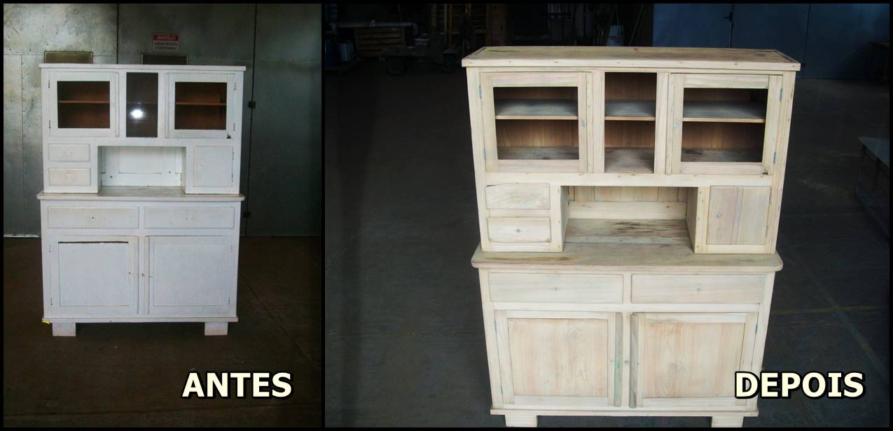 Trabalho de jateamento antes e depois